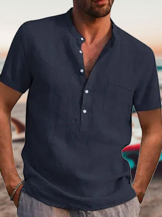 Fydude Men'S Vacation Cotton linen Shirt