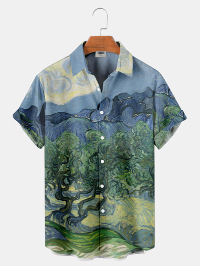 Men'S Van Gogh "Olive Tree" Print Shirt