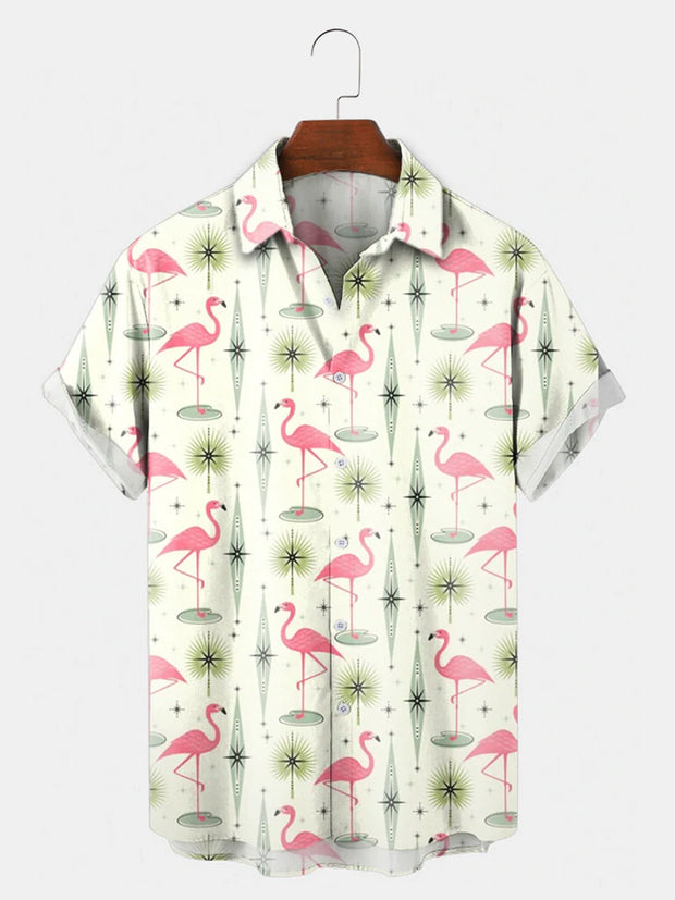 Flamingo Casual Shirt Collar Shirts & Tops