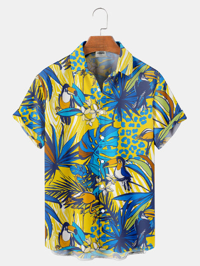 Fydude Men'S Hawaiian PlantsPrinted Shirt