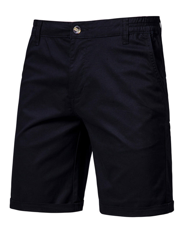 Men'S Straight Slim Solid Color Casual Shorts