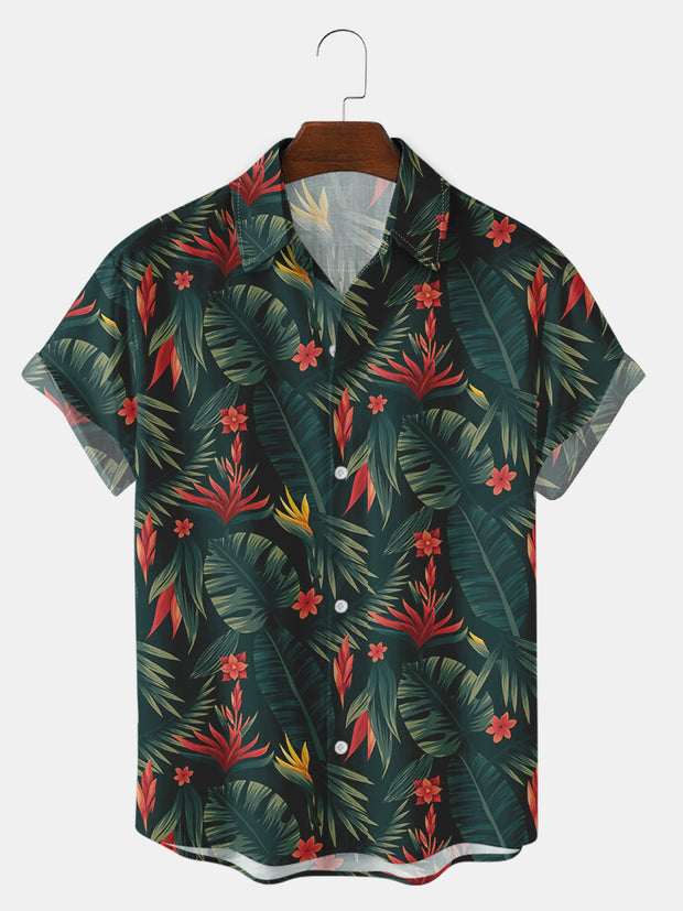 Men'S Tropical Plants Print Shirts