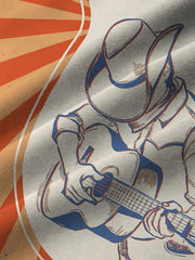Fydude Men'S Casual Cowboy Playing Guitar Printed Shirt