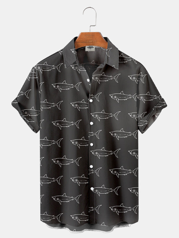 Men'S Shark Print Shirt