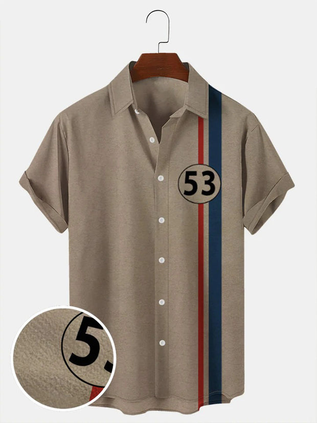 Men's Vintage 60‘s Car 53 Camp Regular Sleeve Shirts