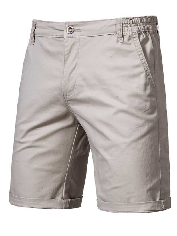 Men'S Straight Slim Solid Color Casual Shorts