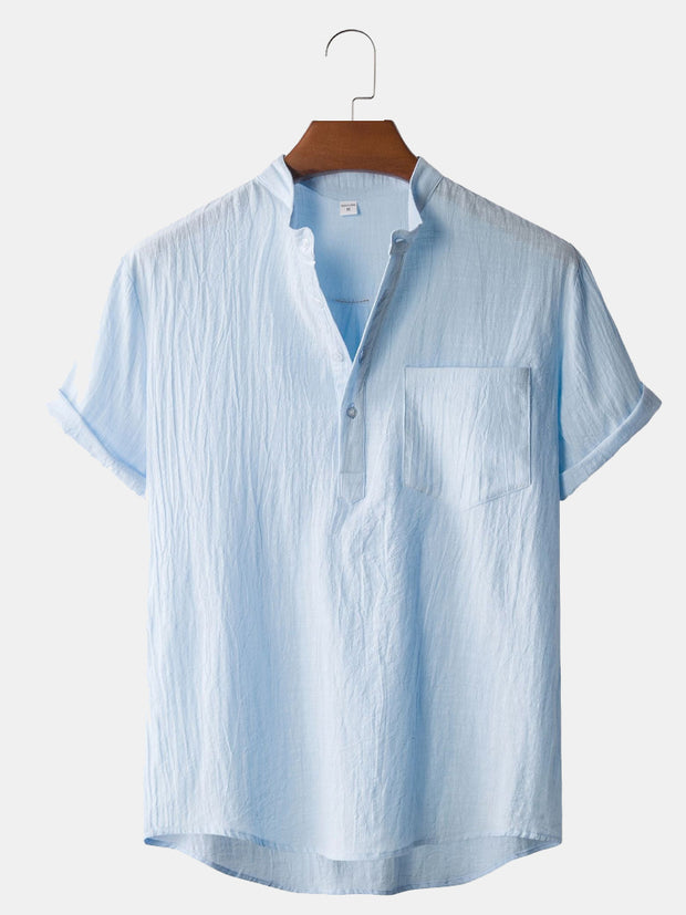 Men'S Casual Plain Print Shirt