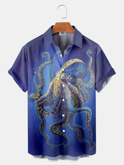Fydude Men'S Octopus Printed Shirt