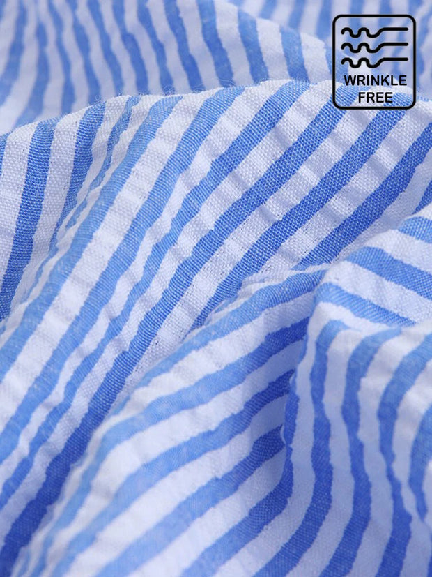 Men's Wrinkle Free Seersucker Multicolor Striped Shirts
