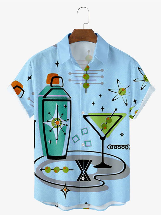 Men's Cocktail Graphic 50s Style Shirt