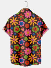 Fydude Men'S Peace Flower Printed Shirt