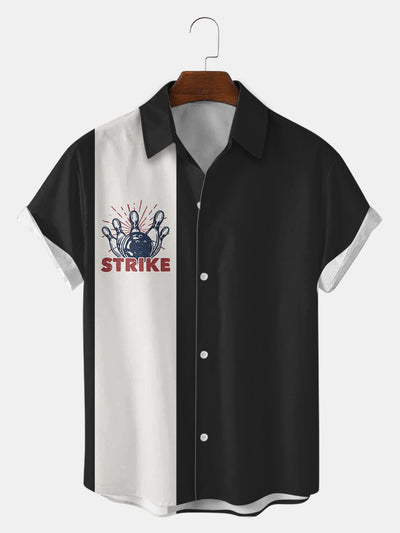 Men'S Color Bowling STRIKE Print Shirts