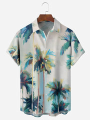 Fydude Men'S Coconut Tree Print Shirt