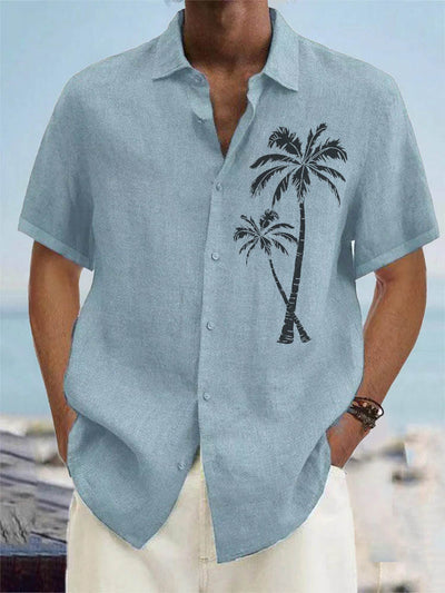 Fydude Men'S Coconut trees Print Shirt