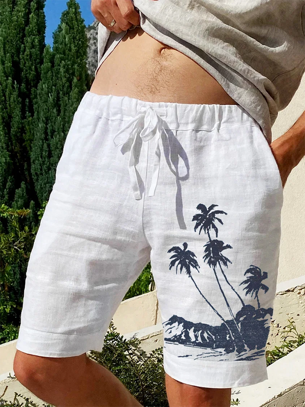 Fydude Coconut Tree Casual Men's Shorts